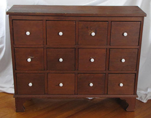 12 Drawer 19th C. Apothecary Chest